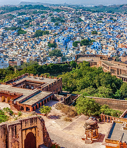 印度拉贾斯坦邦乔德普尔 梅赫兰加尔堡和蓝城图片