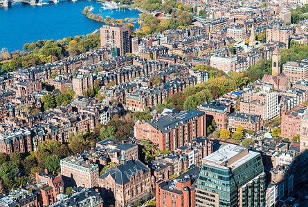 波士顿天线的空中视图全景建筑天际建筑学公园摩天大楼景观旅行金融城市图片