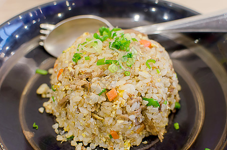 炒米饭健康海鲜美食食物盘子绿色油炸午餐蔬菜餐厅图片