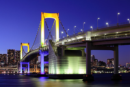 夜里东京湾市中心建筑学病房目的地旅游风景摩天大楼彩虹景点城市图片