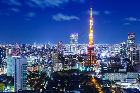 东京夜景日本东京地标背景