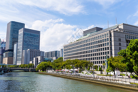 大阪市风景旅行地标公园中心商业蓝色街道旅游摩天大楼景观图片