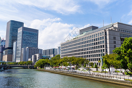 大阪市风景旅行地标公园中心商业蓝色街道旅游摩天大楼景观图片