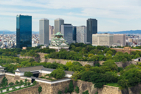 大阪城堡和商营大楼图片