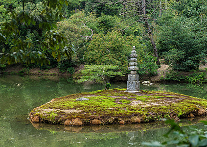 佛山千灯湖日本日本公园材料叶子植物花岗岩松树灯笼寺庙花园池塘文化背景