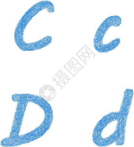 蓝草图字体-字母C D背景图片