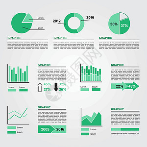 一套图表元素 绿色颜色 (笑声)图片