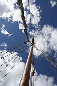 航帆船运航行海岸帆船桅杆绳索海洋天空船舶护卫舰图片