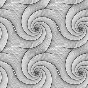 无缝的抽象黑白螺旋图案图片