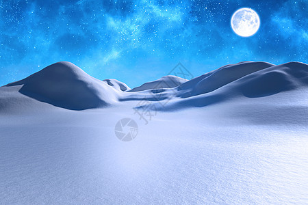 冬季雪雪景计算机月亮绘图风景环境图片
