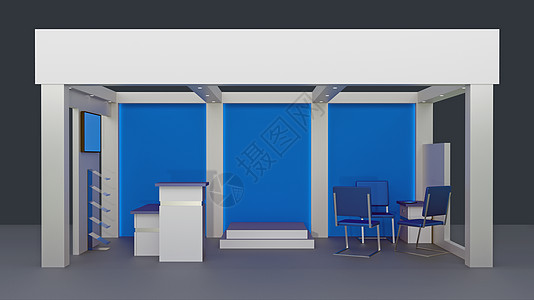 空间空间贸易谈判展览蓝色站立空白讲台控制板推介会会议零售图片