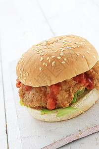 鸡肉汉堡零食小吃包子午餐沙拉图片