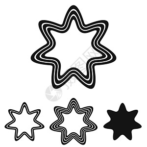 黑线恒星标志设计集技术魔法条纹标识七边形身份明星多边形精神几何图片