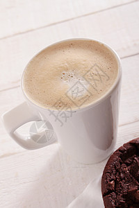 咖啡和饼干咖啡馆小吃巧克力热饮时光时间休闲背景图片