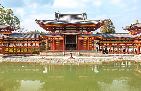 京都天知寺树木历史性神社溪流场景叶子文化历史池塘游客图片