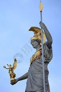 奥地利维也纳女神像建筑学文化城市女神天空法律金子地标议会旅游图片