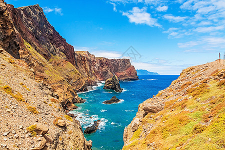 马德拉 在圣洛伦科湾踪迹游览风景旅行岩石半岛蓝色海景海洋旅游图片