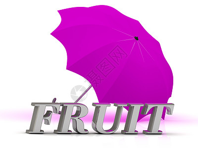 FRUIT - 银字母和伞式纸币的注册图片