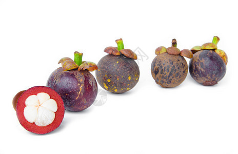 芒果水果白色圆形热带紫色美食山竹女王异国果汁图片