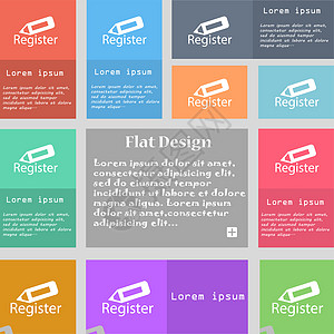 注册图标 会籍符号 网站导航 一组彩色按钮等店铺创造力标签海豹艺术角落互联网徽章成员资格图片