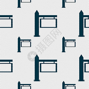 信息路标图标标志 无缝图案和几何纹理横幅招待所季节性路线季节服务盘子招牌指针空白图片