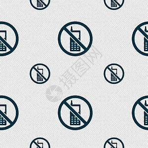 移动电话是被禁止的图标符号 无缝模式与几何纹理冒险注意力危险警报插图横幅手机穿越电话警告图片