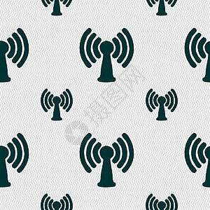 Wifi 互联网图标标志 与几何纹理无缝模式局域网全球路由器信号热点商业网站冲浪车站电脑图片