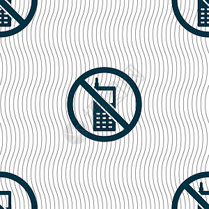 禁止手机移动电话是被禁止的图标符号 无缝模式与几何纹理安全招牌指示牌技术细胞穿越冒险手机插图通讯器背景
