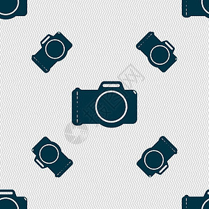 照相机标志图标 数码摄影机符号 无缝图案和几何纹理插图邮票镜片徽章海豹闪光摄影相机创造力标签图片