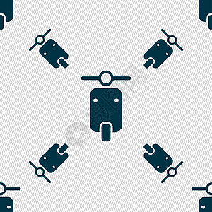 摩托车图标符号 无缝图案与几何纹理沥青自由自行车头盔管道竞赛机器运输男人发动机图片