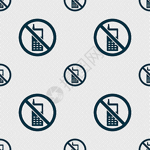 移动电话是被禁止的图标符号 无缝模式与几何纹理冒险警报穿越安全危险细胞手机警告技术横幅图片