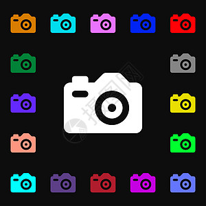相片相机图标符号 您的设计有很多多彩的符号图片