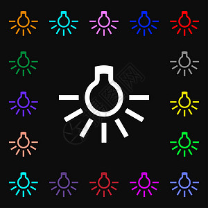 灯泡图标符号 您的设计有许多多彩的符号图片