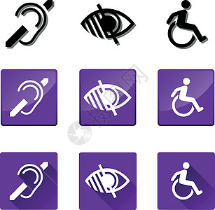 聋人 盲人 残疾人图标集图片