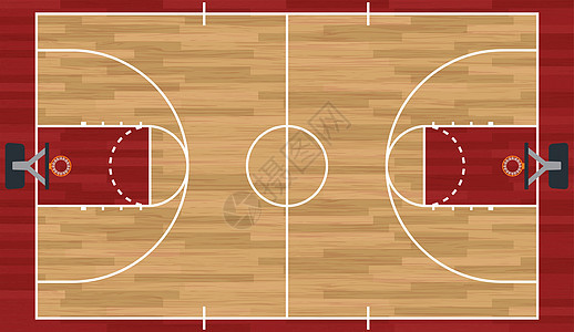 现实的篮球法庭插图木头鸟瞰图运动木地板篮球场边线游戏硬木边界图片