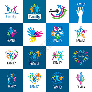 设置徽标家族女儿女士父亲孩子母亲团队团体友谊会议网络图片