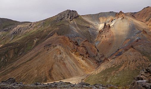 冰岛的老火山风景国家旅行旅游草地爬坡活力吸引力自然天空图片