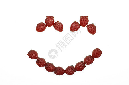 口香糖红色草莓果冻的微笑食物孩子们果汁小吃水果甜点团体派对眼睛乐趣图片