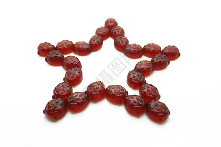 红甘蓝草莓果冻之星水果星星甜点蜜饯派对果汁食物明胶框架宏观背景图片