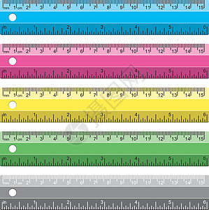 以毫米(厘米)计的塑料学校标尺矢量图片
