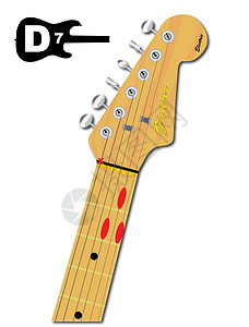 D七之吉他弦脖子声学斧头弹奏乐器插图反转和弦韵律音乐图片