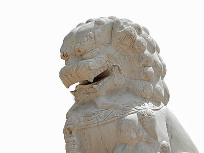 塔伊兰的一所公共寺庙中一座中国狮子雕像天际文化天堂警卫艺术天空历史动物旅行雕塑图片