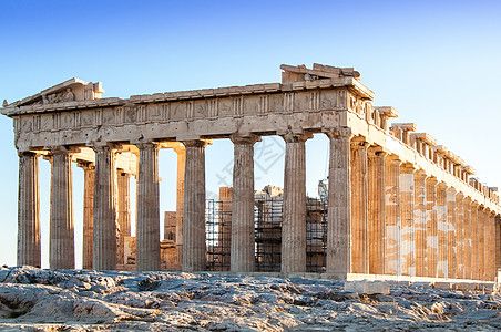 希腊雅典的Partenon党发掘首都建筑历史艺术酒窖考古学柱子命令寺庙图片