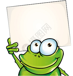 带招牌的有趣青蛙白色绘画卡通片蝾螈树蛙王子蟾蜍动物故事两栖图片