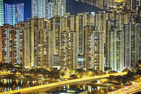 香港夜建筑学城市风景住房摩天大楼住宅建筑场景民众领土背景图片