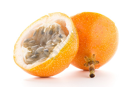 百香果布丁辣椒果浆花粉种子甜点白色热情团体黄色舌肌美味橙子水果背景