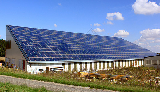 屋顶上的太阳能电池板光伏投票太阳房子活力能源功放空调电气住房图片