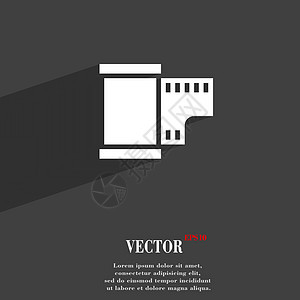 35 毫米负片符号平面现代网页设计与长长的阴影和空间为您的文本 韦克托图片