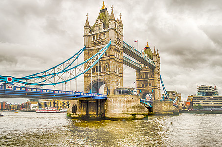 伦敦塔桥首都石头王国商业国家反射游客纪念碑历史蓝色图片