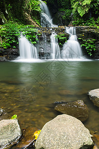 美丽的瀑布环境旅行边界森林石头溪流公园叶子热带生态图片